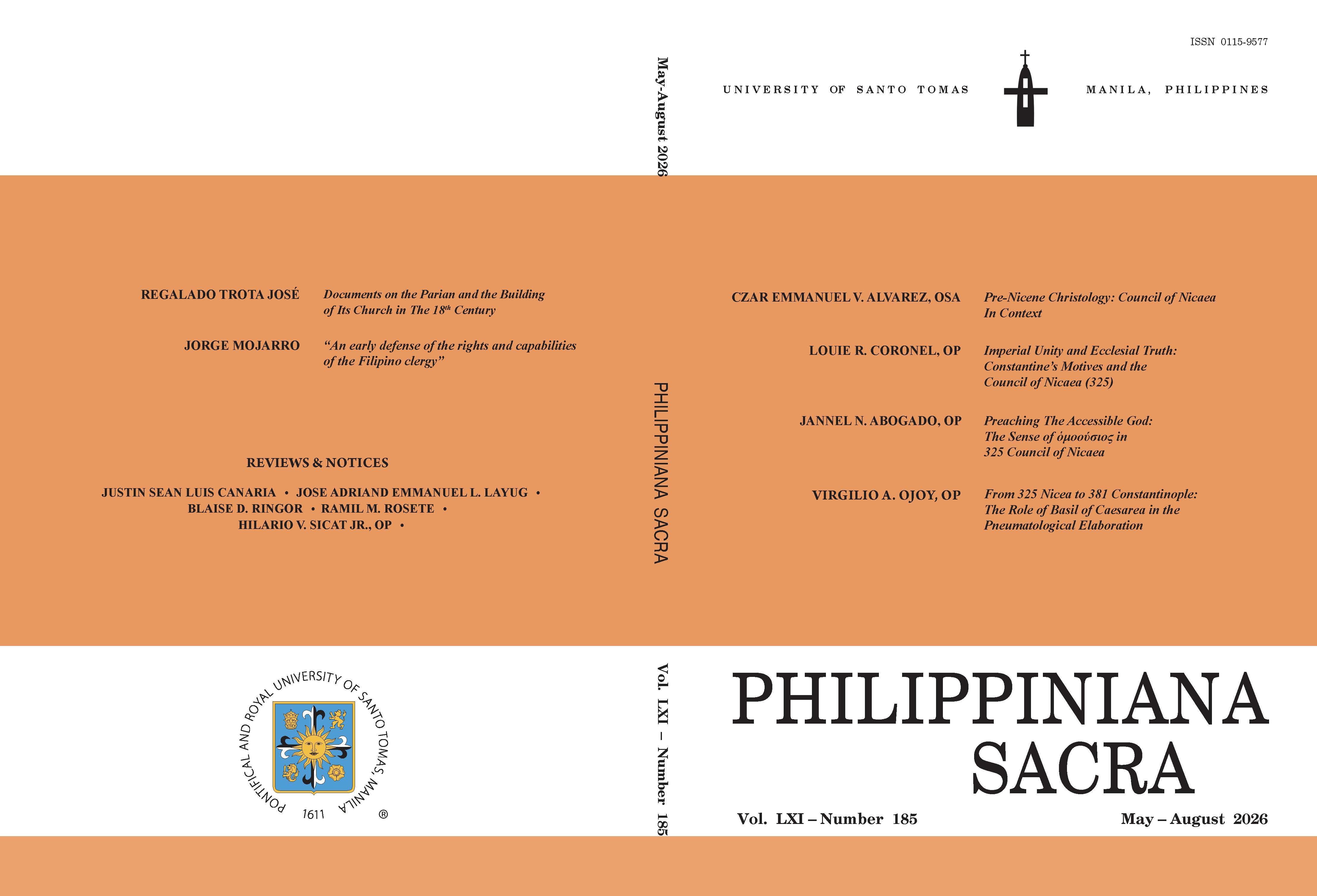 Philippiniana Sacra, May–August 2026